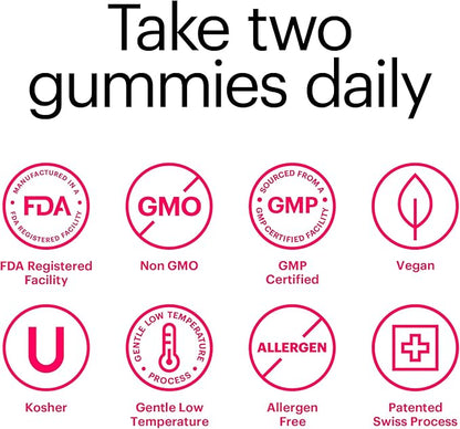 Wellthy Daily Multivitamin Gummy, Vegan Chewable Vitamins for Women & Men with Zinc, Biotin, Selenium, and Niacin for Skin, Nail, and Hair Support (Raspberry Flavor, 30 Day)