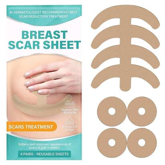 Silicone Scar Sheets, Silicone Scar Tape, 4 Pair