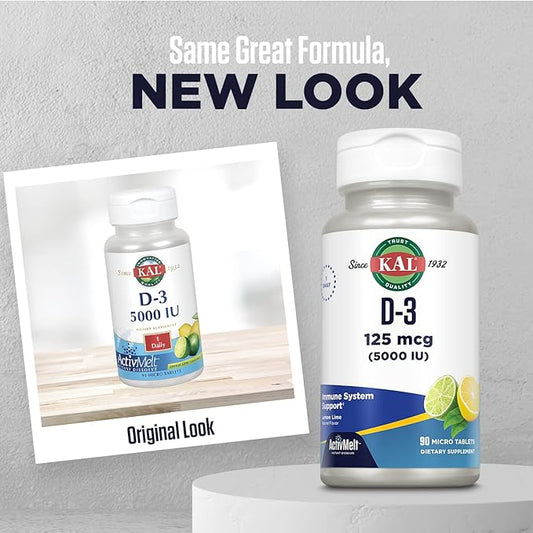 KAL Vitamin D-3 5000 IU ActivMelt, 90 Servings, 90 Micro