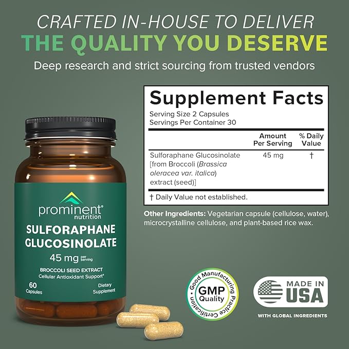 Sulforaphane Glucosinolate Supplement 45 mg, 30 Day