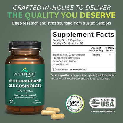 Sulforaphane Glucosinolate Supplement 45 mg, 30 Day