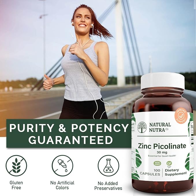 Natural Nutra Zinc Picolinate 30 mg, 100 Capsules