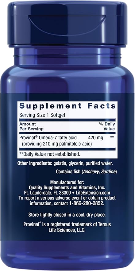 Provinal Purified Omega-7 7 Fatty 30 Softgels
