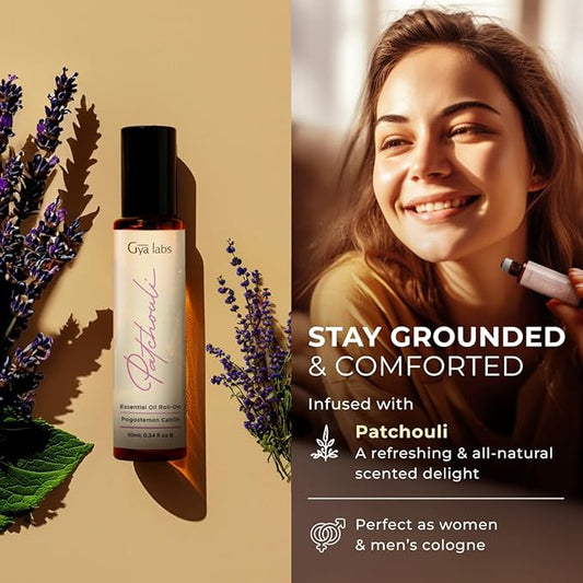 Gya Labs Patchouli Essential Oil Roll 100% Pure (0.34 Fl
