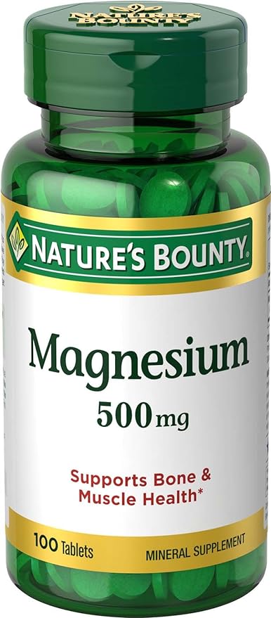 Nature's Bounty Magnesium, Mineral Supplement, Supports 500 mg, 100 Count