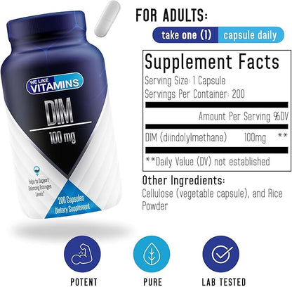 We Like Vitamins DIM 100mg 200 Capsules 200 Day