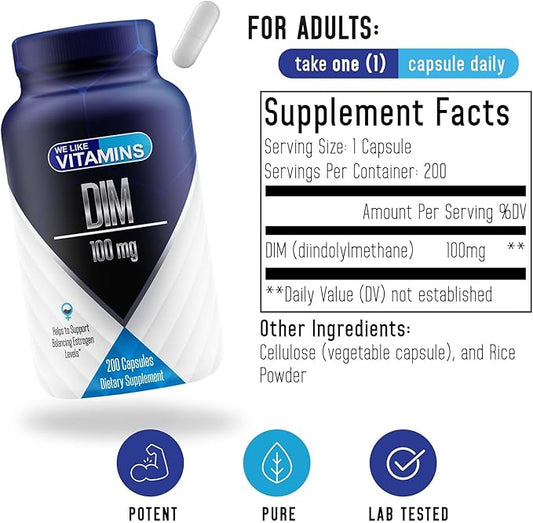 We Like Vitamins DIM 100mg 200 Capsules 200 Day
