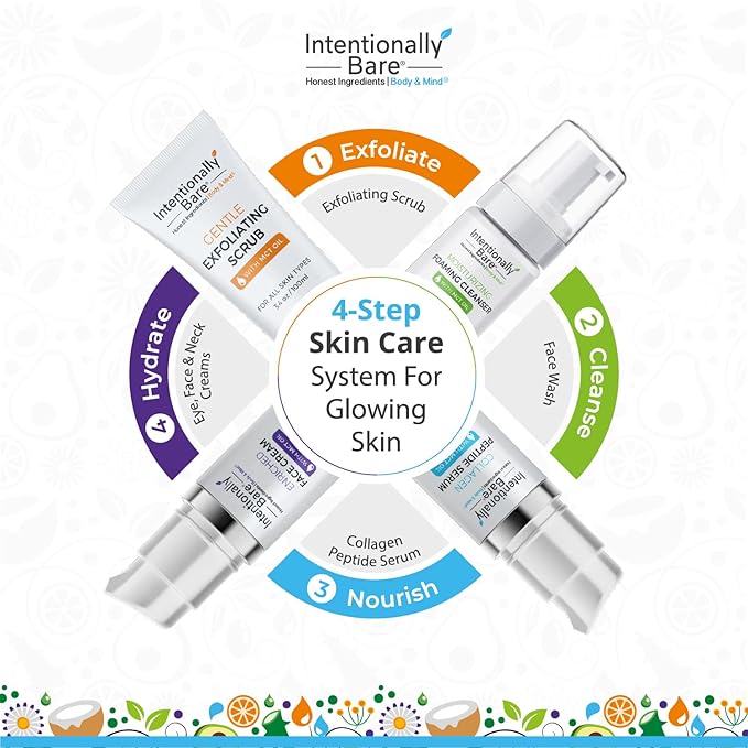 Intentionally Bare Collagen Serum for Face with MCT Oil - Collagen Peptide with Hyaluronic Acid for Fine Lines - Anti Aging Collagen Peptide Serum for All Skin Types - Collagen Serum for Women - 1oz