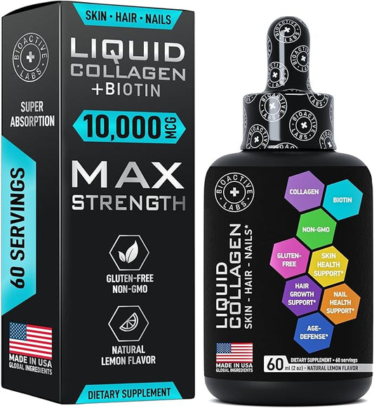 Hydrolyzed Liquid Collagen Peptides and Biotin 1 and 3 Biotin 60ml