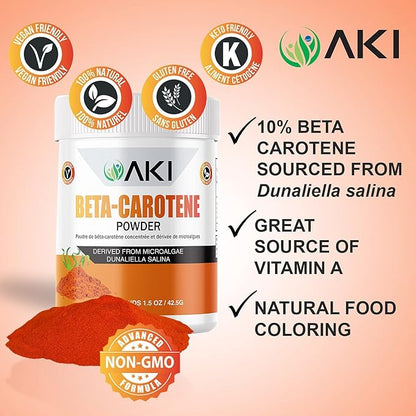 AKI Beta Carotene 10% Powder (1.5Oz, 42.52G) Highly