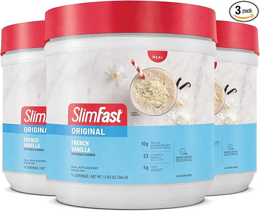 SlimFast Original Meal Replacement Powder, French 10g of 14 Servings 3) (Packaging