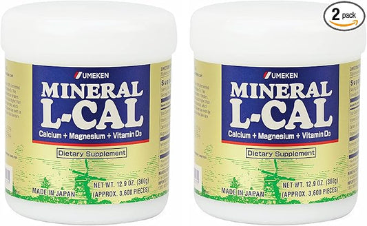 Umeken Mineral L-Cal Supplement, Large bottle, 6 month D3 and 360g, 3600 3600 Balls 2)