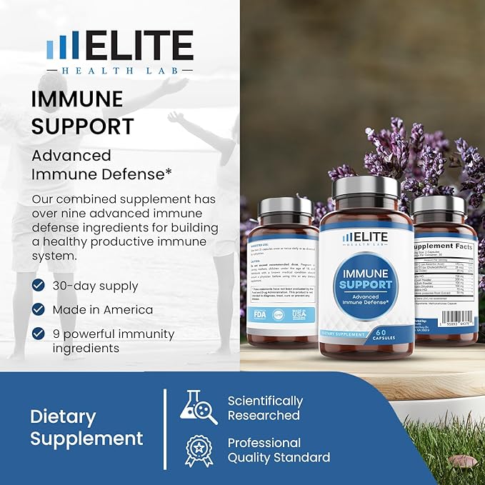 9 in 1 Immune Support Supplement 1000mg for 60 Capsules-Pack 2