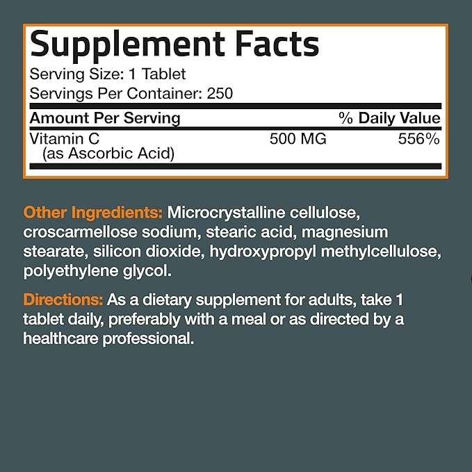 Bronson Vitamin C 500 MG Supports 250 Vegetarian