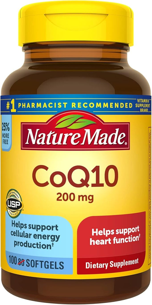 Nature Made CoQ10 200 mg, Dietary 100 Softgels, 100 Day