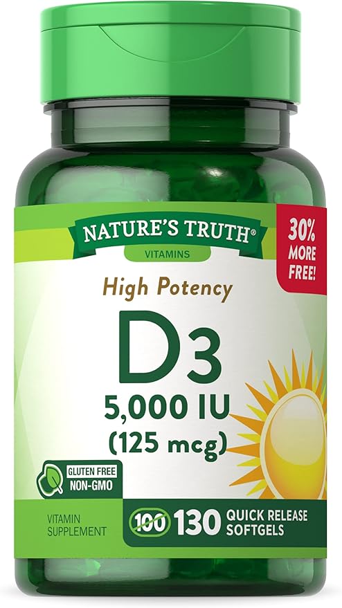 Nature's Truth Vitamin D3 5000 IU 130 Count