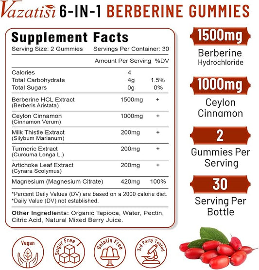 2 Pack Berberine Gummies with Ceylon 120ct