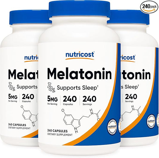 Nutricost Melatonin 5mg, 240 Capsules (3