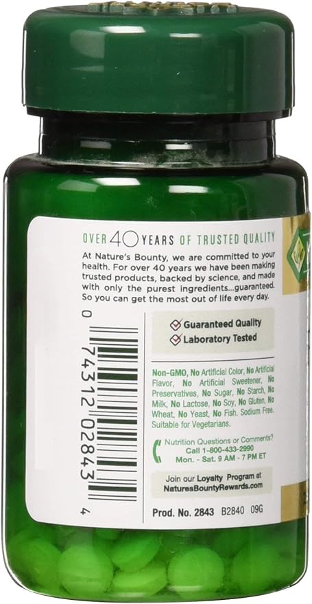 Nature's Bounty Folic Acid 800 mcg Tablets Maximum Strength 250 ea (Pack of 2)