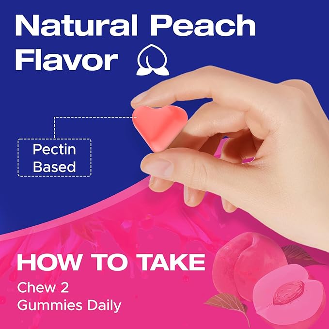 Booty Gummies for Butt Growth and HIPS - BBL Gummies for Bigger Butt - Bum Gummies with Multivitamins and Herbal Extracts for Natural Curves - Peach Flavor - 60 Gummies
