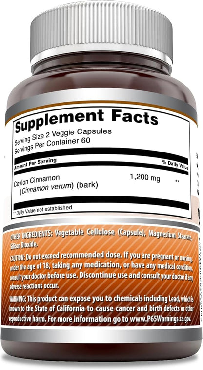 Amazing Formulas Ceylon Cinnamon 1200 Mg (1 Pack, 120 Count)