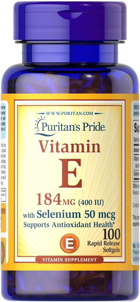 Puritan's Pride Vitamin E 400 IU 50 mcg 100 softgels