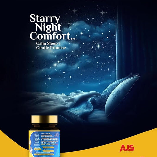 AJS Calm Mood Support B6 B12, B12, Magnesium,5-HTP, Magnesium,5-HTP, Ashwagandha, L-5-MTHF, Huperzine 90CT