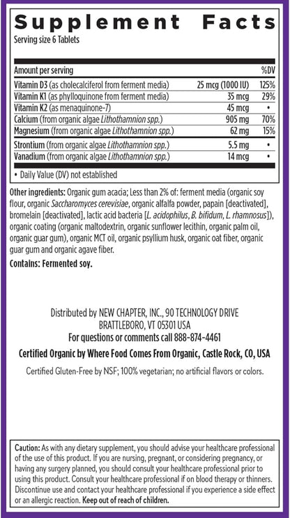 New Chapter Calcium Supplement D3+K2, 70+ 70+ Trace 240 ct