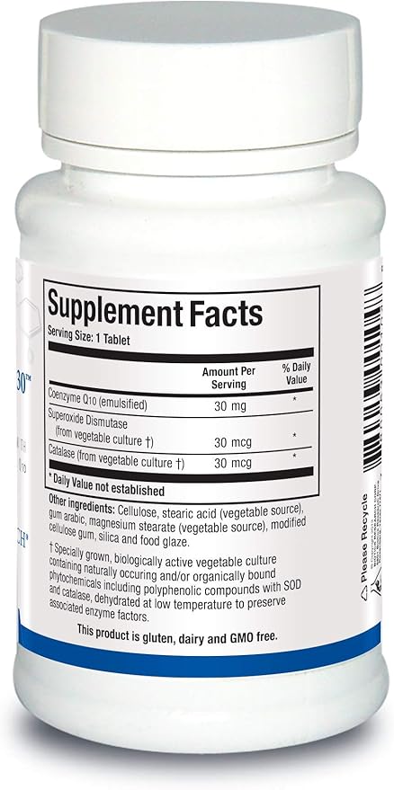 Biotics Research CoQZyme 30 milligram of Q10 CoQ10. CoQ10. Supplies 60 Tabs