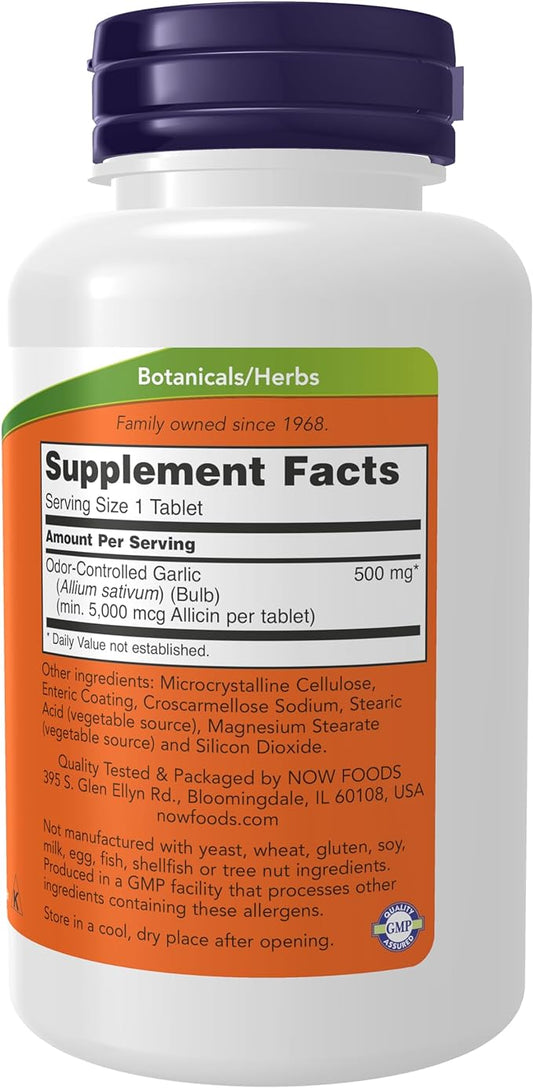 NOW Supplements, Garlic 5,000 (Allium sativum), 90 Tablets