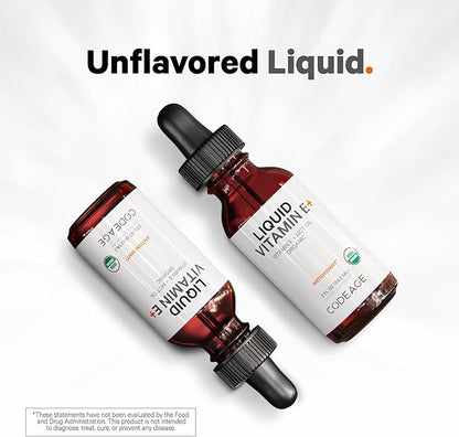 Codeage Liquid Vitamin E+ 2-Month Supply, 2 fl