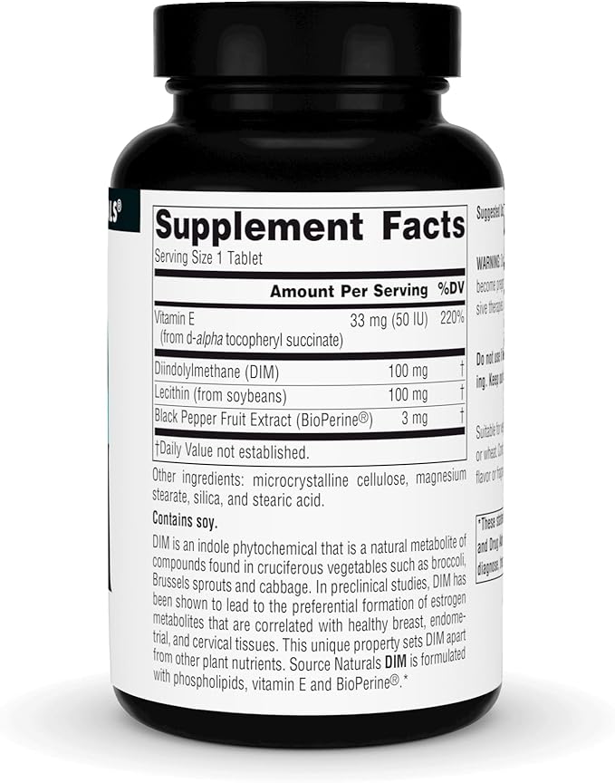 Source Naturals DIM, Diindolylmethane 100mg 120 Tablets