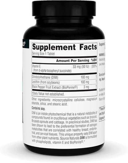 Source Naturals DIM, Diindolylmethane 100mg 120 Tablets