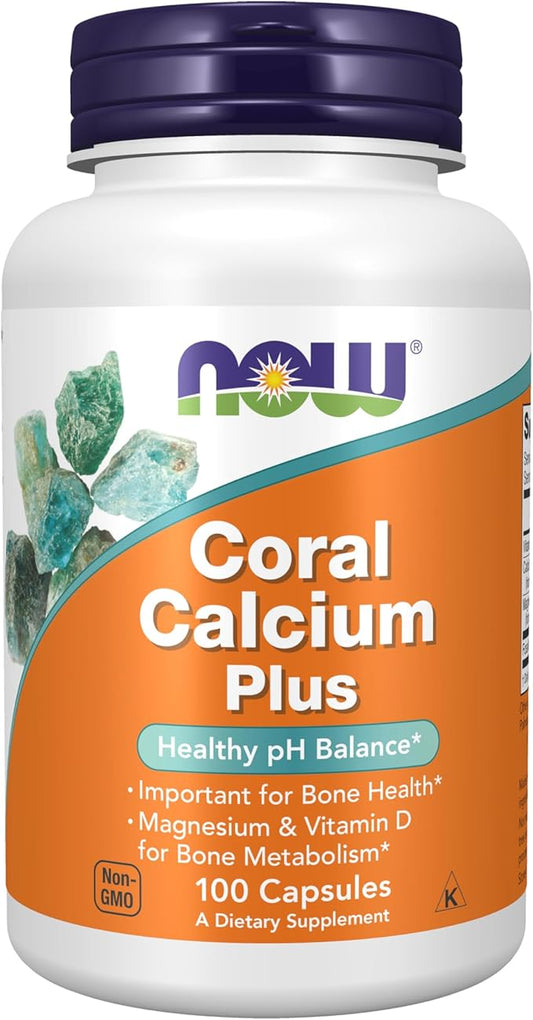 NOW Supplements, Coral Calcium Plus, Bone 100 Veg