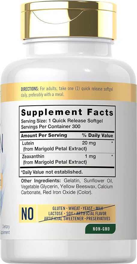 Carlyle Lutein and Zeaxanthin 20mg 300 Softgels