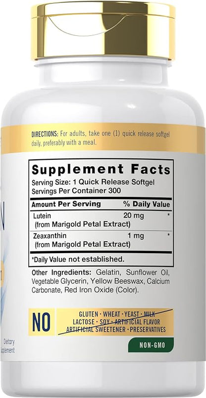 Carlyle Lutein and Zeaxanthin 20mg 300 Softgels