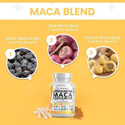 Clean Nutraceuticals Ashwagandha Maca Root Fenugreek 60 Count