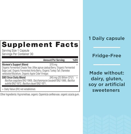 Probiotics for Women by Ancient Nutrition, Once Daily Women's Probiotics 30ct, Digestive Support and Reduces Occasional Bloating, Made with Chaste Tree Berry and Amla Berry, 25 Billion CFUs*