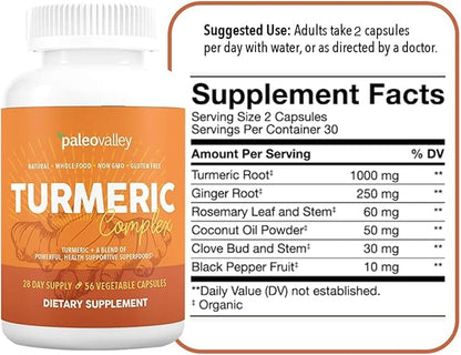 Paleovalley - Organic Turmeric Complex - 3 Pack (168 Veggie
