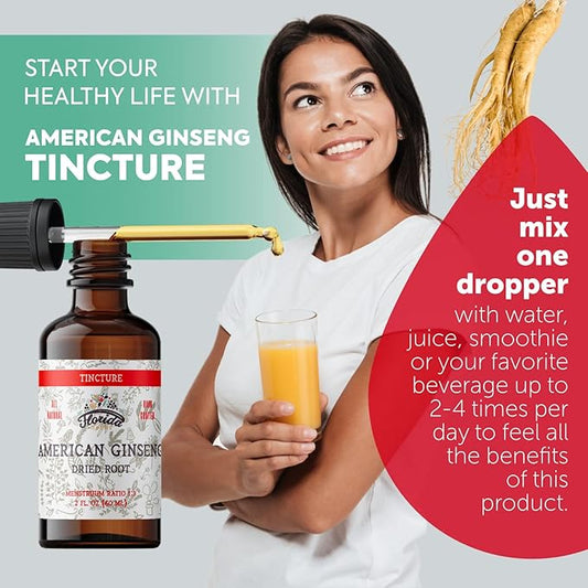 American Ginseng Tincture Extract, Organic American 700 mg, 2 oz (60 ml)