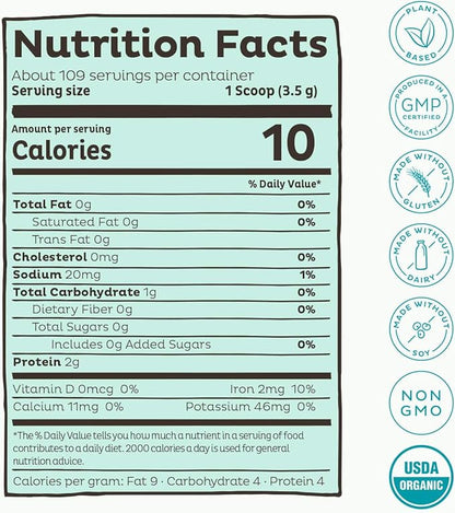 KOS Organic Spirulina Powder 109 Servings (13.5oz)