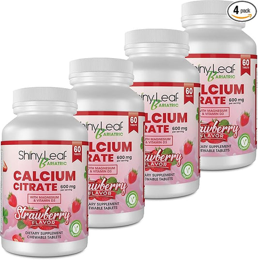 Shiny Leaf Bariatric Calcium Citrate 600 60 Ct D3, Natural (4 Months)