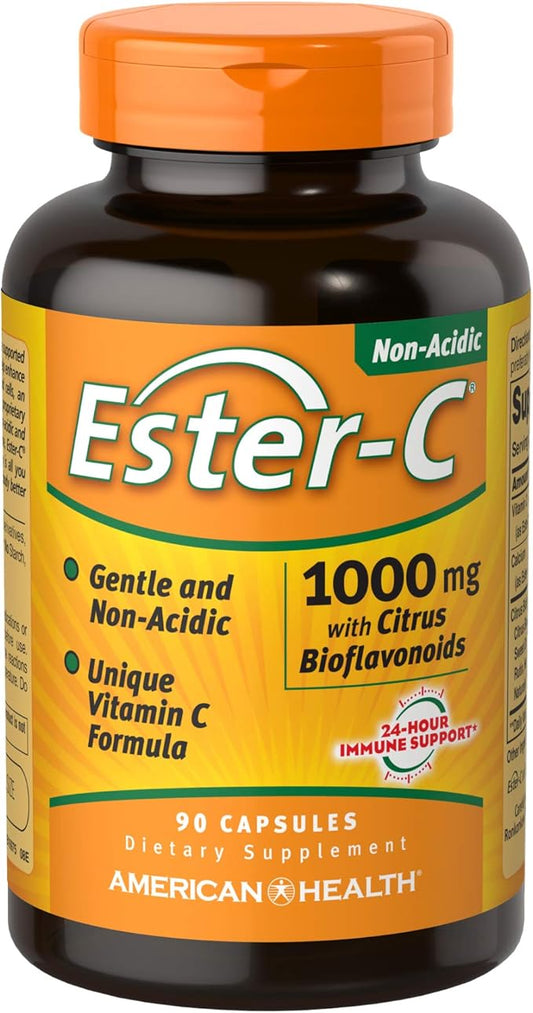 American Health Ester-C With Citrus Bioflavonoids Capsules 24-Hour Immune 1000 mg, 90 Count, 90 Servings