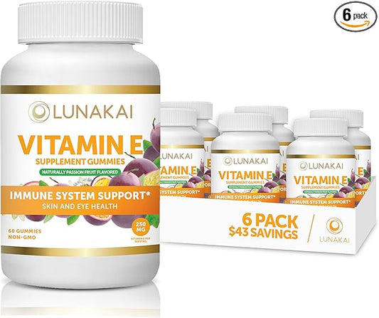 Vitamin E Gummies with Vitamin C 250mg (400IU) (400IU) Vit 6 Pack