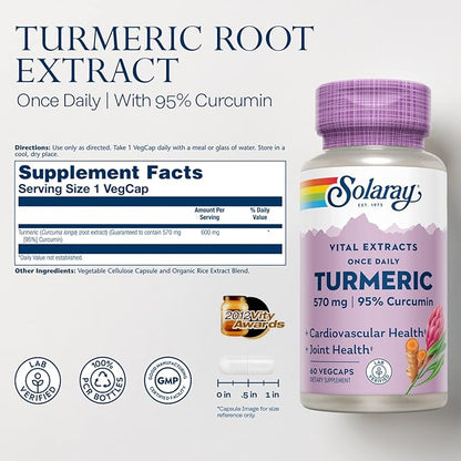 SOLARAY Turmeric Root Extract 600mg 60 VegCaps