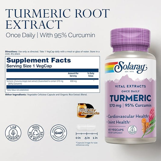 SOLARAY Turmeric Root Extract 600mg 60 VegCaps