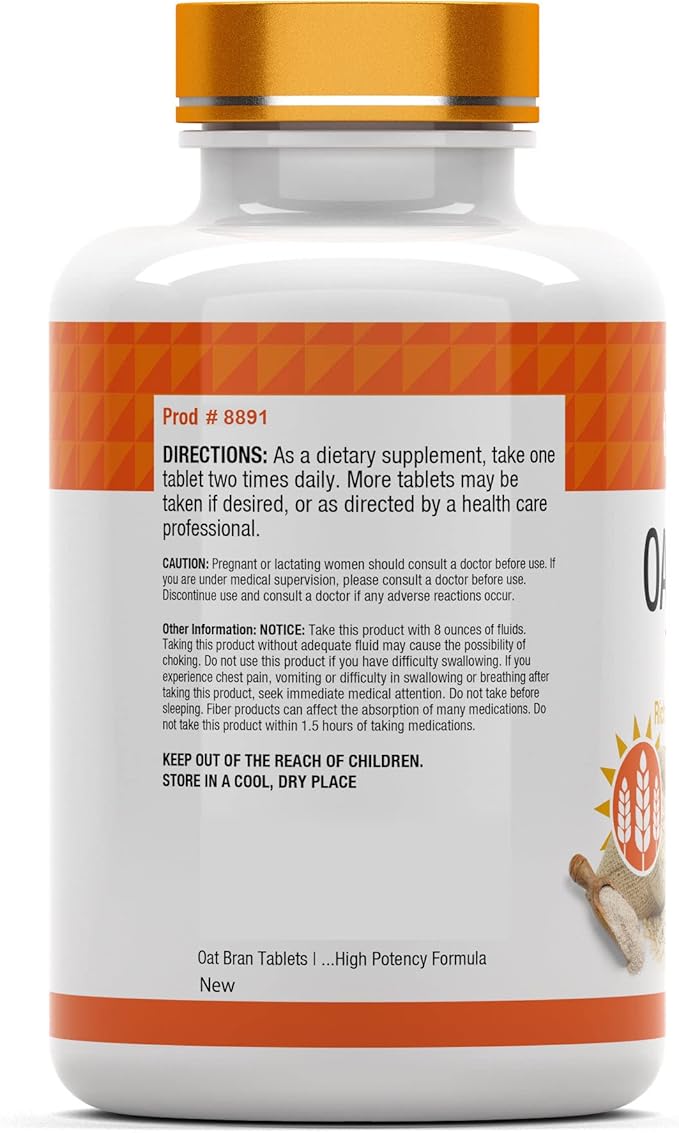 Oat Bran Tablets 100 Tablets 1,000 MG
