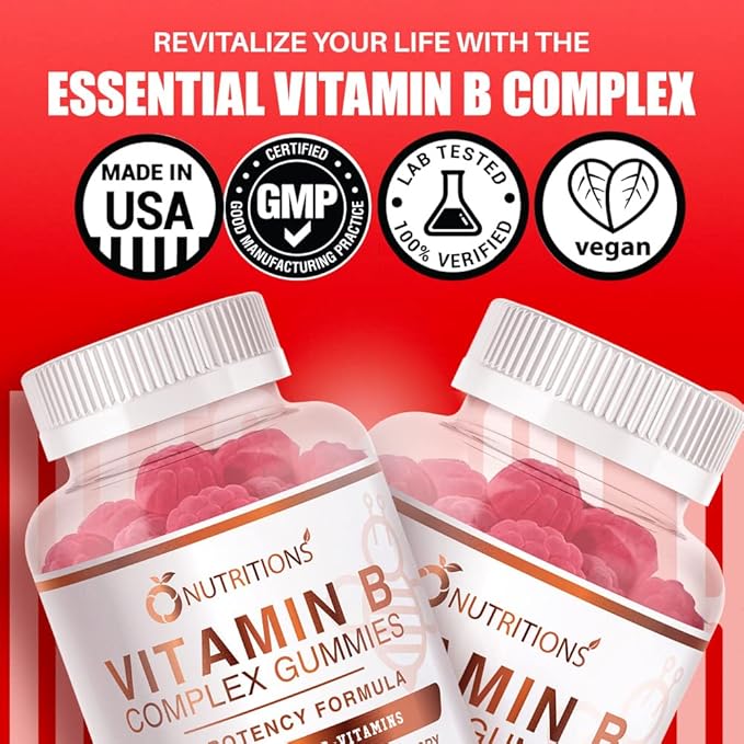 O NUTRITIONS Vitamin B Complex Vegan B12, B7 B7 as B6, B3 B3 as B5, B6, B6, B8, B8, B9 B9 as (1 Pack)