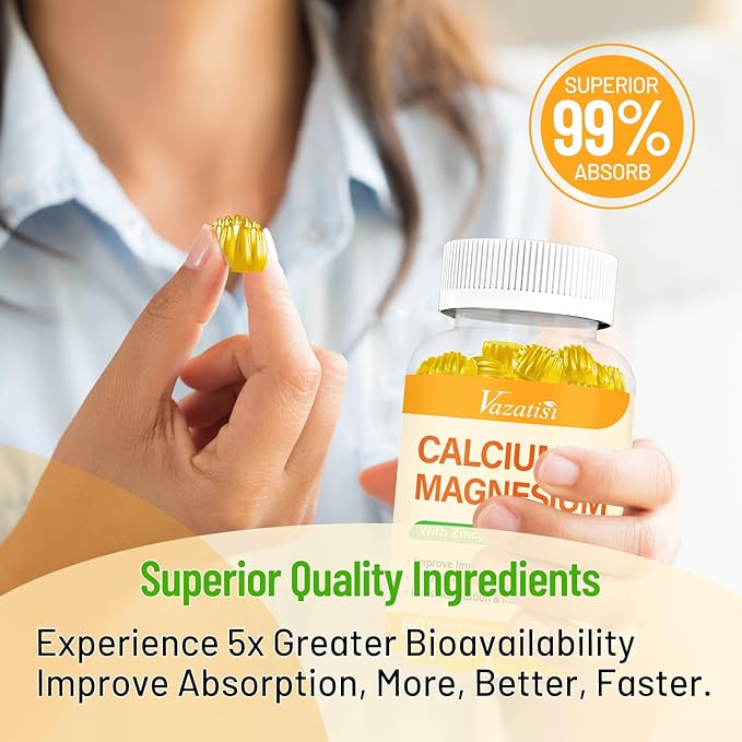 Calcium Magnesium Zinc Gummies with Vitamin D3 & K2, High 120 Gummies…