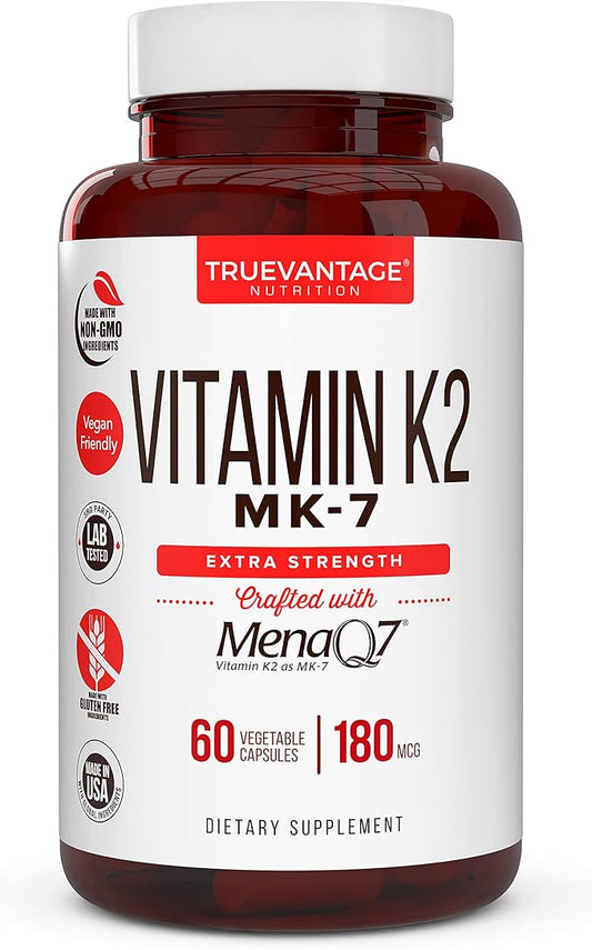 Vitamin k2 MK-7 Supplement 180mcg -Vitamin K2 Supports 60 Easy MenaQ7 K2 K2 MK7 MK7